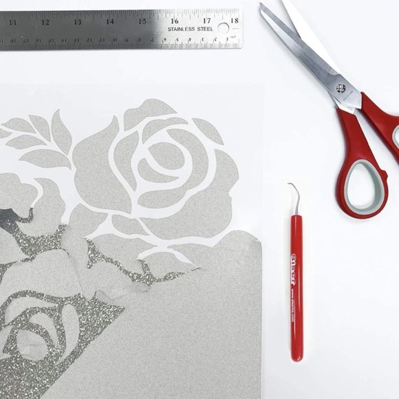 20" x 12" Glitter Silver Siser Easyweed HTV Heat Transfer Iron-On Vinyl - Picture 5 of 6